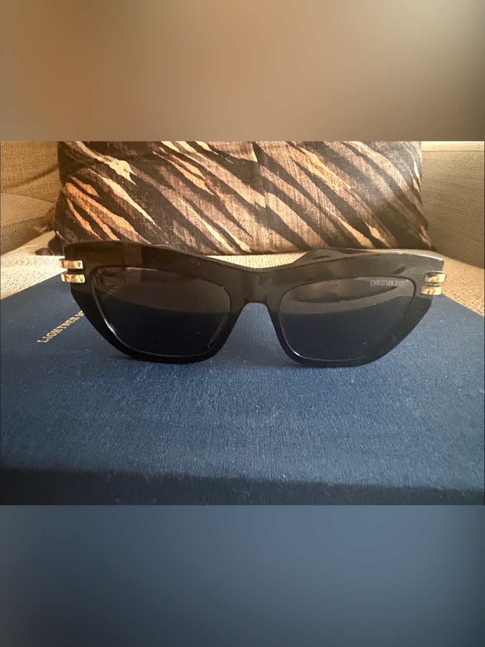 Christian Dior B2U Black Sunglasses with Gold Accents pristine condition